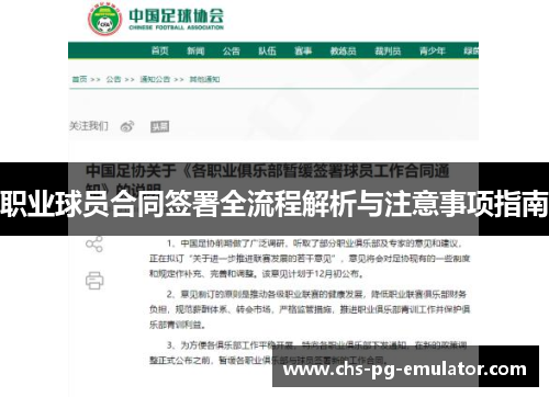 职业球员合同签署全流程解析与注意事项指南